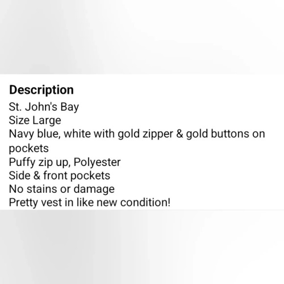 St. Johns Bay Large Reindeer Snowflake Puffer Outdoor Vest‎ - Picture 9 of 9